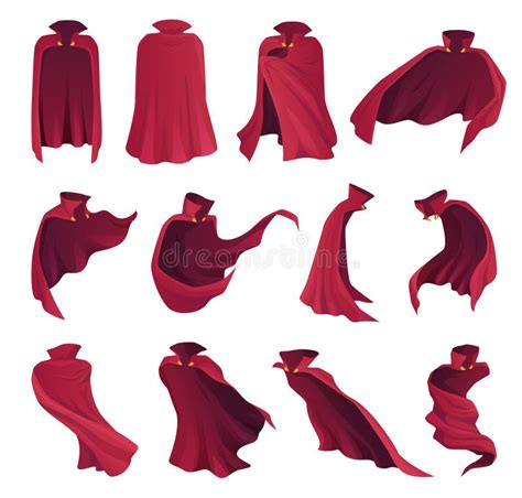 red flowing cape stock illustrations  red flowing cape stock