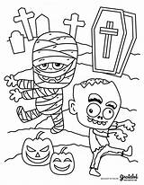 Halloween Coloring Pages Kids Kid Cemetery Zombie Mummy Monster Monsters Printable Print Book Makeitgrateful Trick Treat Crafts Candy Bag Choose sketch template
