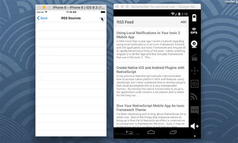 build  rss reader mobile app  nativescript  angular