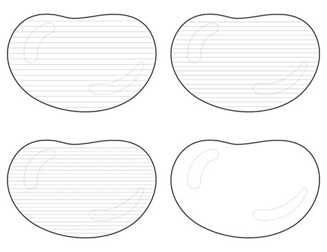 printable jelly bean shaped writing templates