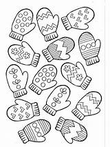 Mittens sketch template