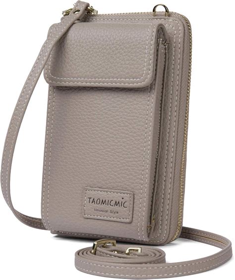 enmain small crossbody bag cell phone purse wallet  women pu leather handbags beige amazon