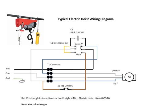 pittsburgh  lb electric hoist wiring diagram wiring diagram  cm hoist wiring diagram