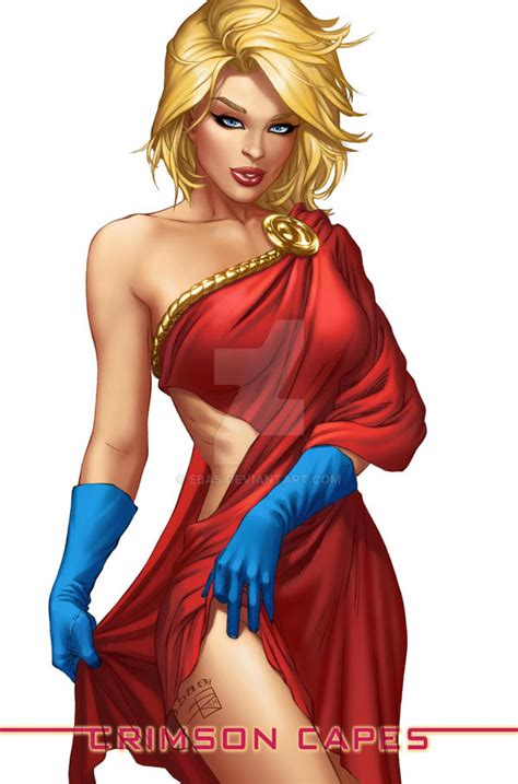 Powergirl In Crimson Capes Series By Me Ebas By Ebas On Deviantart