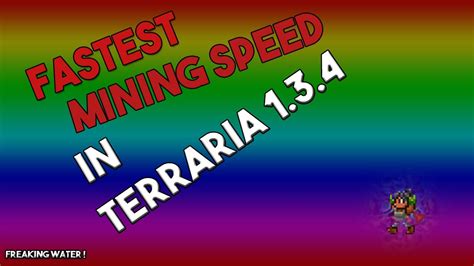 fastest mining speed  terraria  youtube