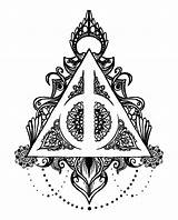 Potter Harry Mandala Deathly Hallows Tattoo Pages Coloring Hogwarts Symbols Drawings Deviantart Tattoos Visit Choose Board Do sketch template