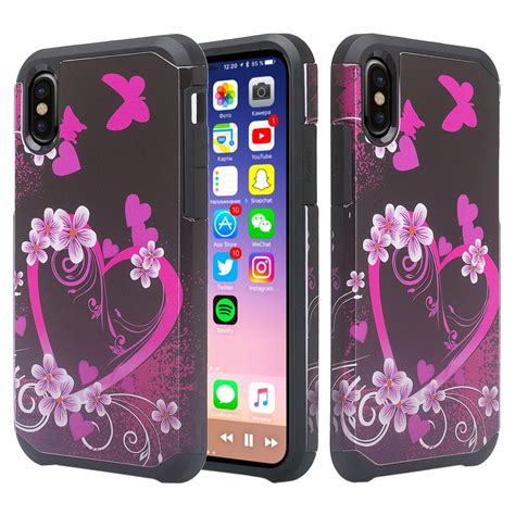 silicone shock proof apple iphone xr case hybrid case dual layer protective cover girls women