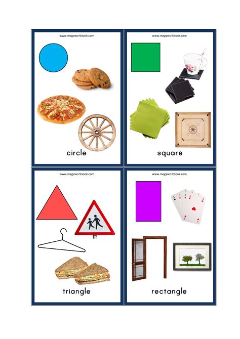 flashcards  shapes  objectsexamples circle square triangle