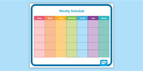 editable weekly schedule timetable template resource