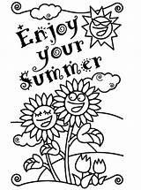 Summer Coloring Pages Printable Season Clipart Kids Sheets Spring Preschool Greetings Cliparts Summertime Colour Flower Patterns Seasons Flowers Clip Greeting sketch template
