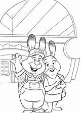 Zootopia Coloring Judy Hopps Disney Pages Stu Bonnie Lt Parents Kids Print sketch template