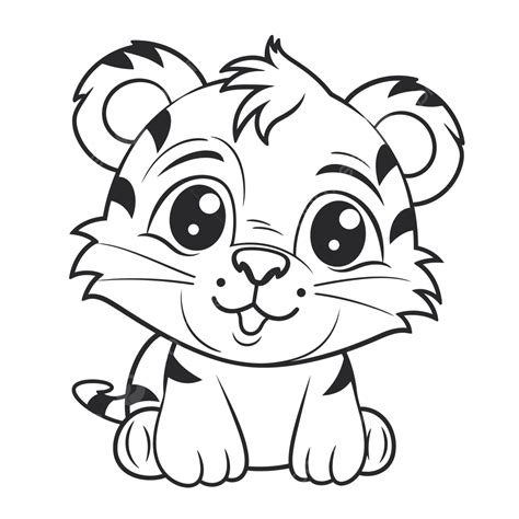 cute tiger coloring page printable kid  page  preschoolers