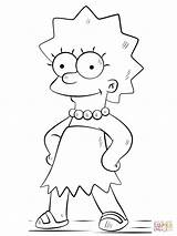 Coloring Simpson Lisa Pages Cartoon Homer Clipart Printable Drawings Drawing sketch template