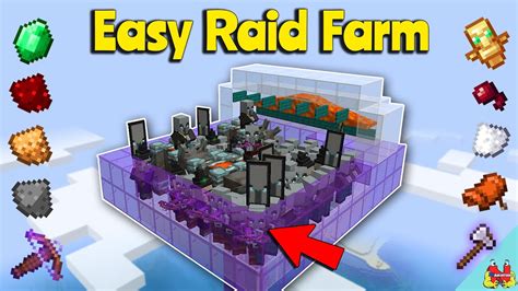 insane raid farm  minecraft    minecraft tutorial youtube