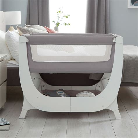 shnuggle air bedside crib  crib mattress dove grey buy