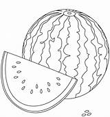 Coloring Watermelon sketch template