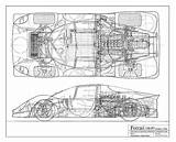 Blueprints Car Race Chassis Ferrari F40 Schneider Awesome Cutaway Racing Source Cars sketch template