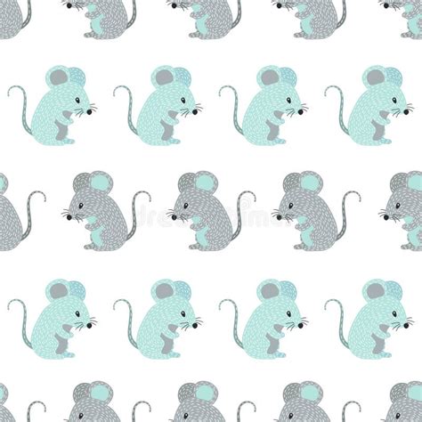 seamless cute cartoon mice pattern stock vector illustration  baby