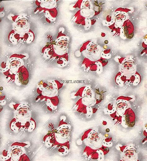 christmas wrapping paper vintage santa digital image printable etsy