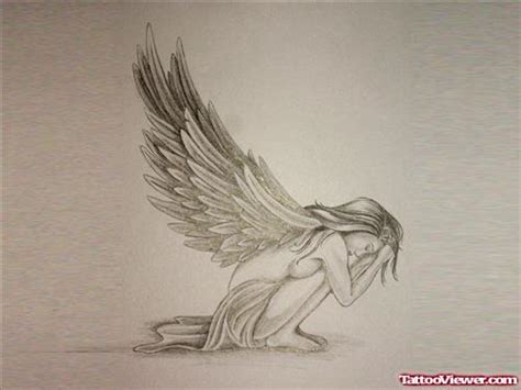 Fallen Angel Tattoo Design For Girls