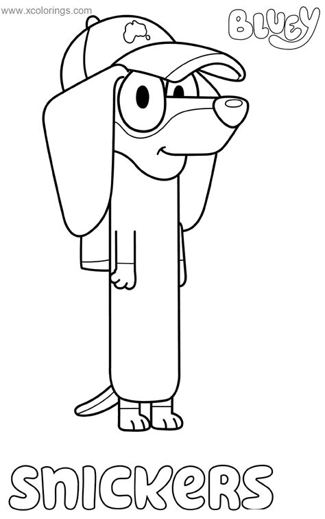 snickers  bluey coloring pages xcoloringscom