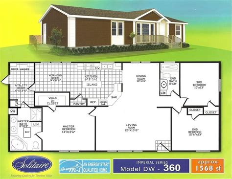 floorplans  double section manufactured homes solitaire homes mobile home floor plans