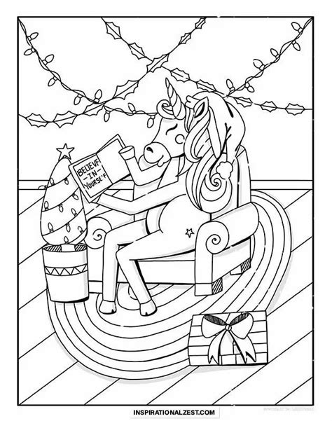 unicorn christmas coloring page unicorn coloring