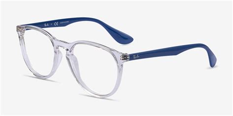 ray ban rb7046 round clear blue frame glasses for women eyebuydirect