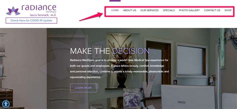 med spa website design  features    clients