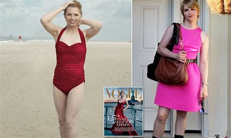 chelsea manning poses in a scarlet swimsuit for vogue