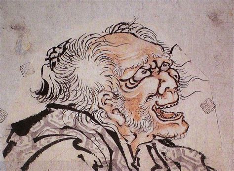 hokusai self portrait woodcut 1842 artists pinterest self