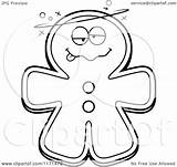 Man Gingerbread Drunk Mascot Clipart Cartoon Coloring Outlined Vector Thoman Cory Ginger Getdrawings Bread Drawing Royalty sketch template