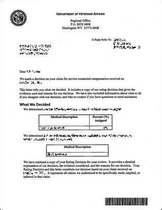 va disability letter sle nod  ideal  award lettering