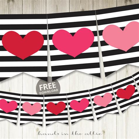 valentines day banner printable  hands   attic