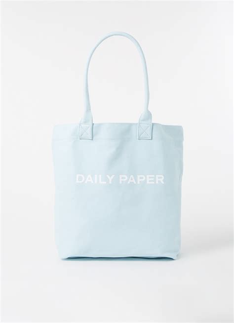daily paper renton shopper van canvas met logo lichtblauw debijenkorfbe