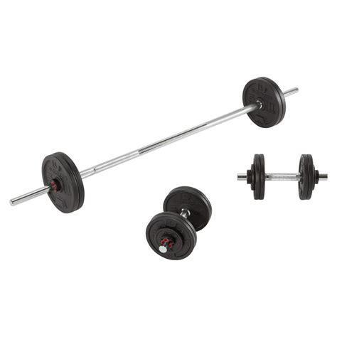 decathlon lb adjustable weight training dumbbell  barbell kit walmartcom walmartcom