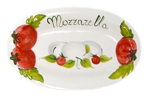lashuma servierteller mozzarella tomate keramik kaeseteller oval