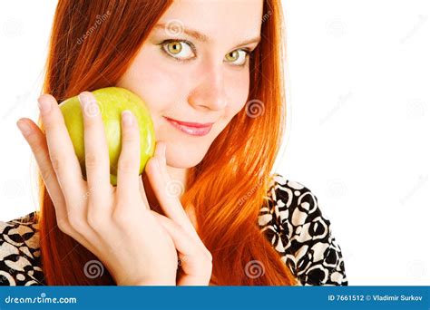 apple  girl stock photo image  health beauty freshness