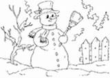 Snowman Coloring Broom Pages Edupics sketch template