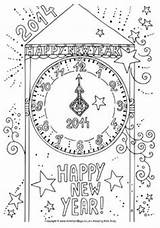 Coloring Pages Year Clock Happy Silvester Sheets Events Category Find sketch template