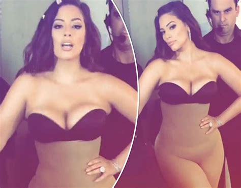 ashley graham flaunts serious cleavage in brave underwear