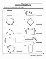 Perimeter Worksheet Worksheets Problems 3rd sketch template
