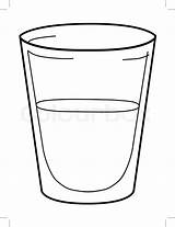 Glass Water Outline Vector Illustration sketch template