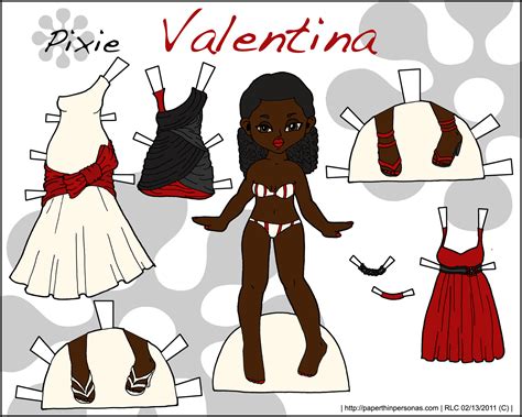 pixie valentina full color paper doll