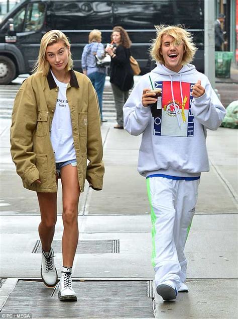 justin bieber and hailey baldwin back on as they are spotted in nyc hailey baldwin style