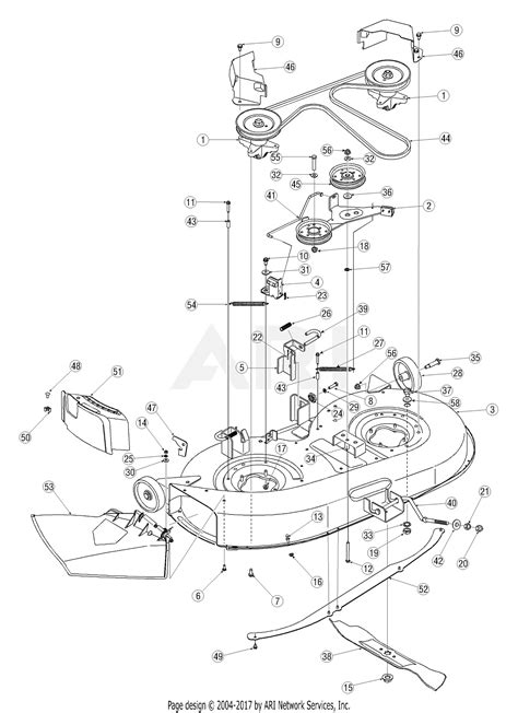 troy bilt atg super bronco  parts diagram  deck assembly