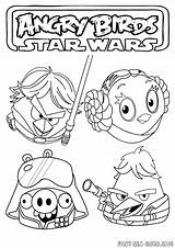 Coloring Pages Printable Angry Birds Wars Star Kids Bird Sheets Print Princess sketch template