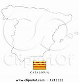 Catalonia Outline Flag Illustration Map Clipart Royalty Lal Perera Vector sketch template