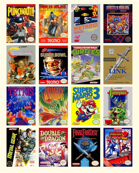 nintendo games cover poster collection    video etsy