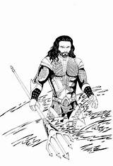 Aquaman Coloring Pages Wonder sketch template